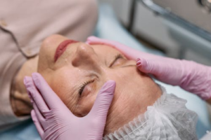 Woman receiving anti-wrinkle treatment in Newmarket clinic