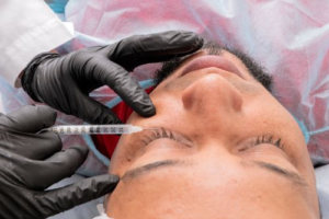 Experienced aesthetic practitioner administering safe anti-wrinkle injections for facial rejuvenation